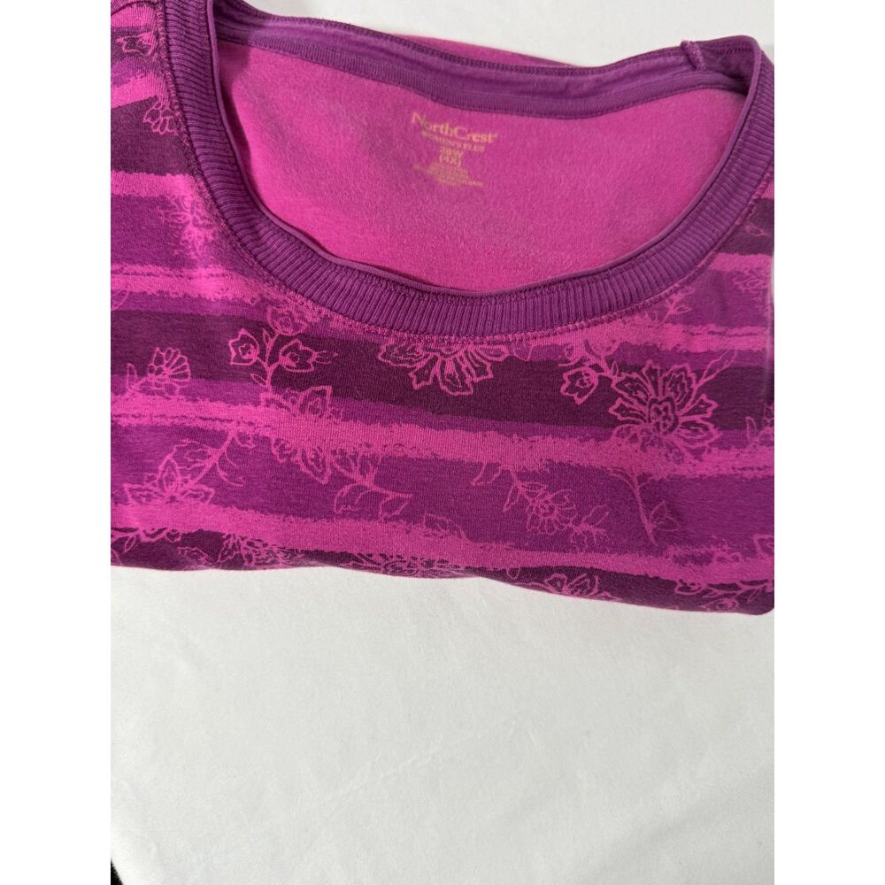 Womens 4x Multicolored grape tones Cotton Northcrest  (28W) Preused 3/4 sleeve